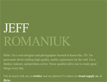 Tablet Screenshot of jeffromaniuk.com